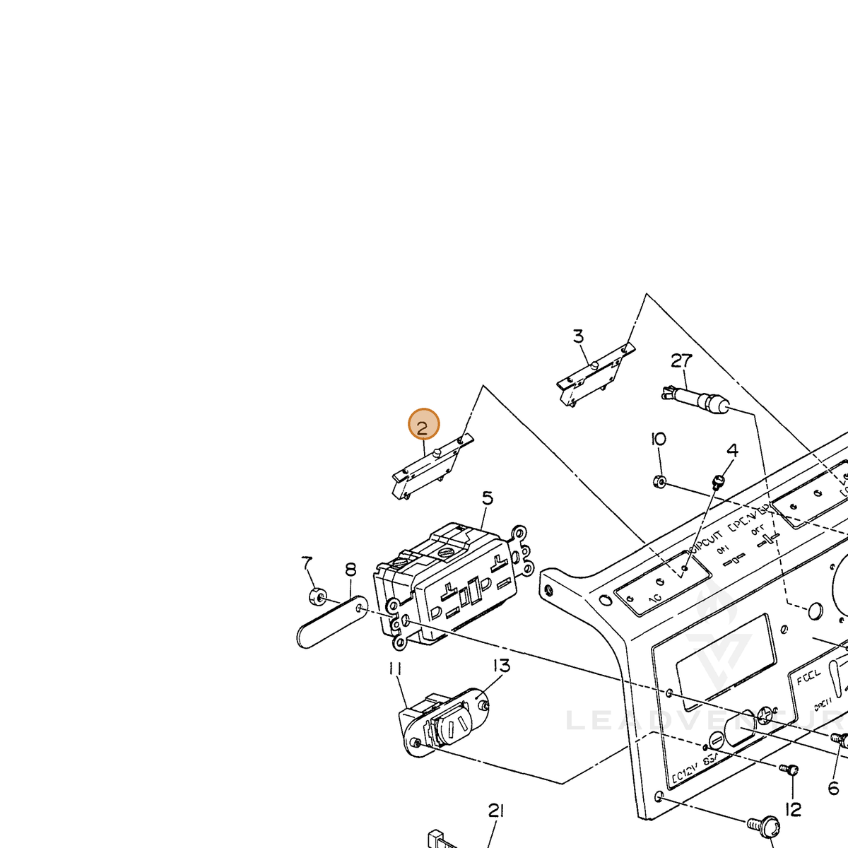 ECHO part 103514562408 — IPL diagram snippet (6x zoom, amber highlight)