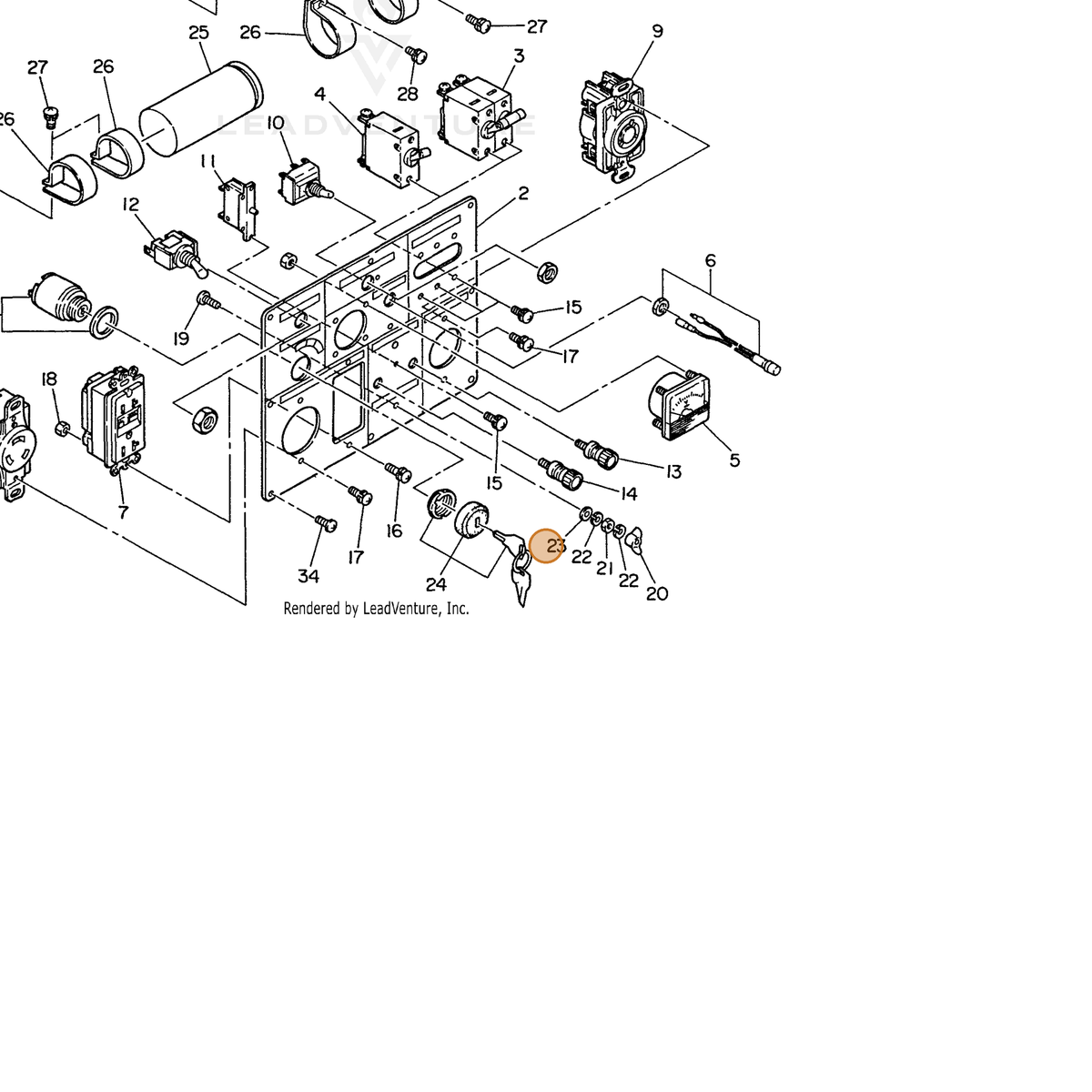 ECHO part 103534990308 — IPL diagram snippet (6x zoom, amber highlight)