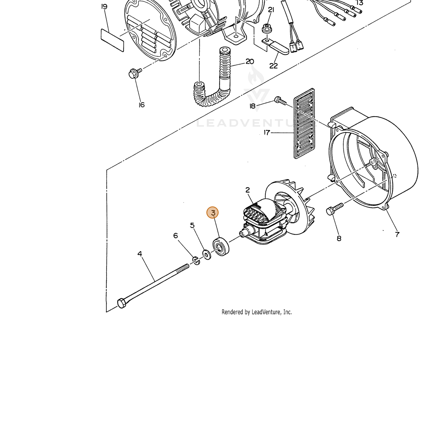 ECHO part 103535820808 — IPL diagram snippet (6x zoom, amber highlight)