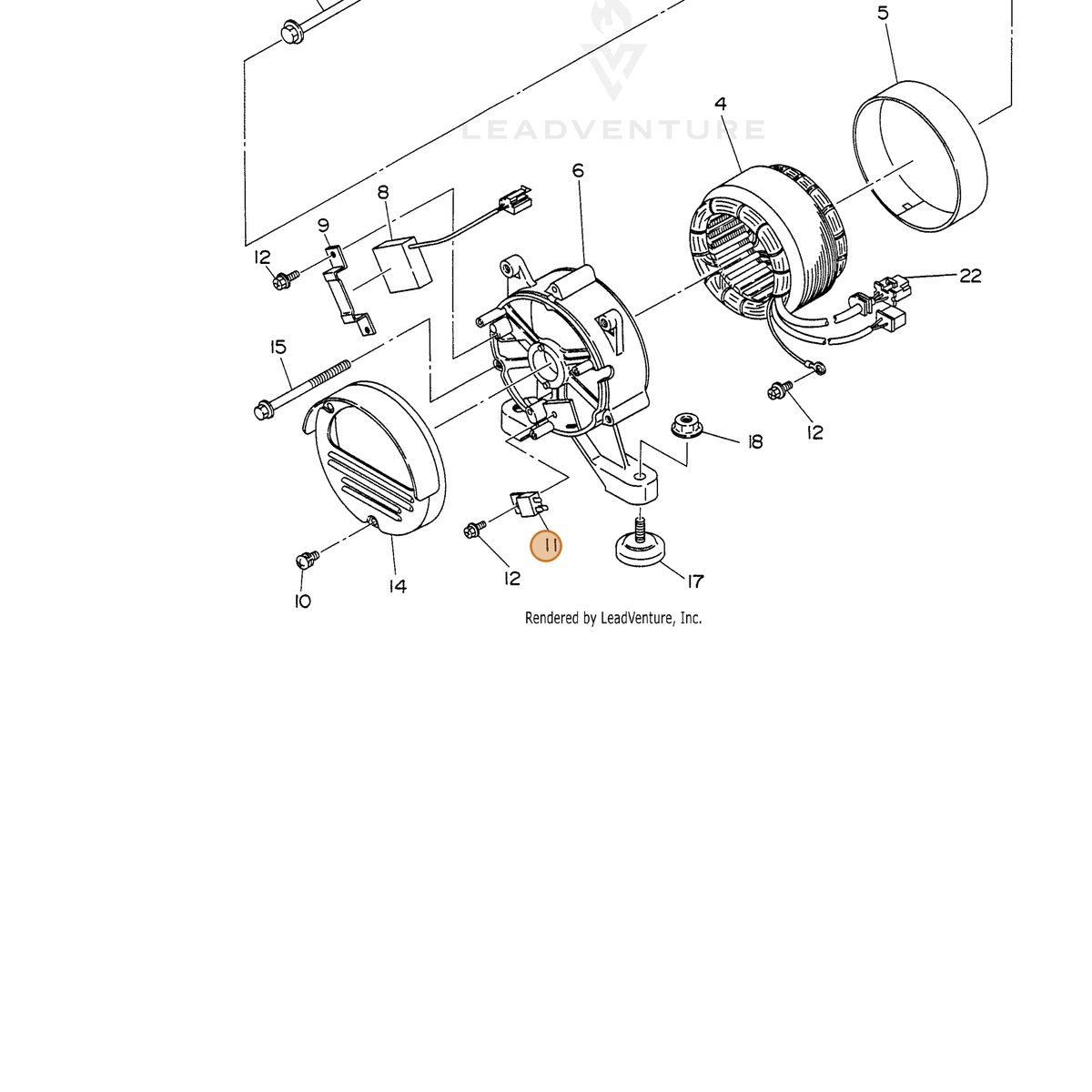 ECHO part 103582100608 — IPL diagram snippet (6x zoom, amber highlight)
