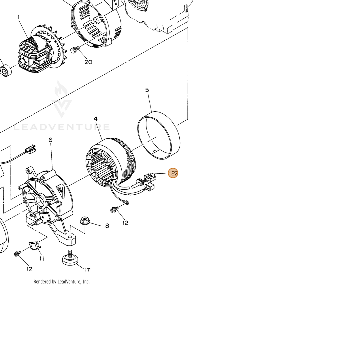 ECHO part 103582102008 — IPL diagram snippet (6x zoom, amber highlight)