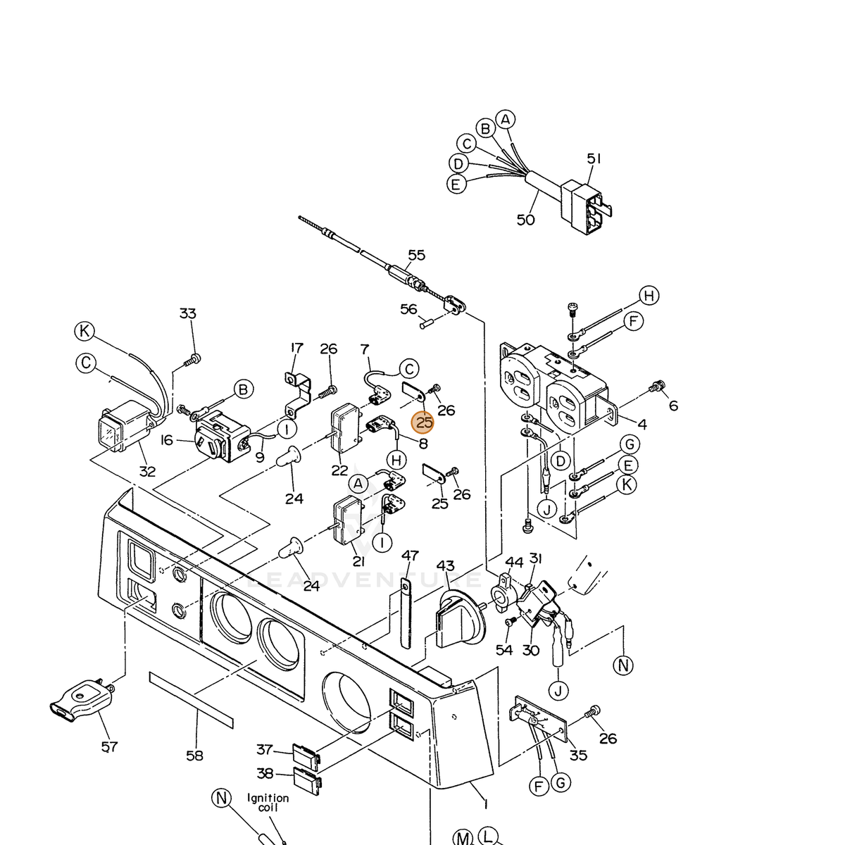 ECHO part 103584065508 — IPL diagram snippet (6x zoom, amber highlight)
