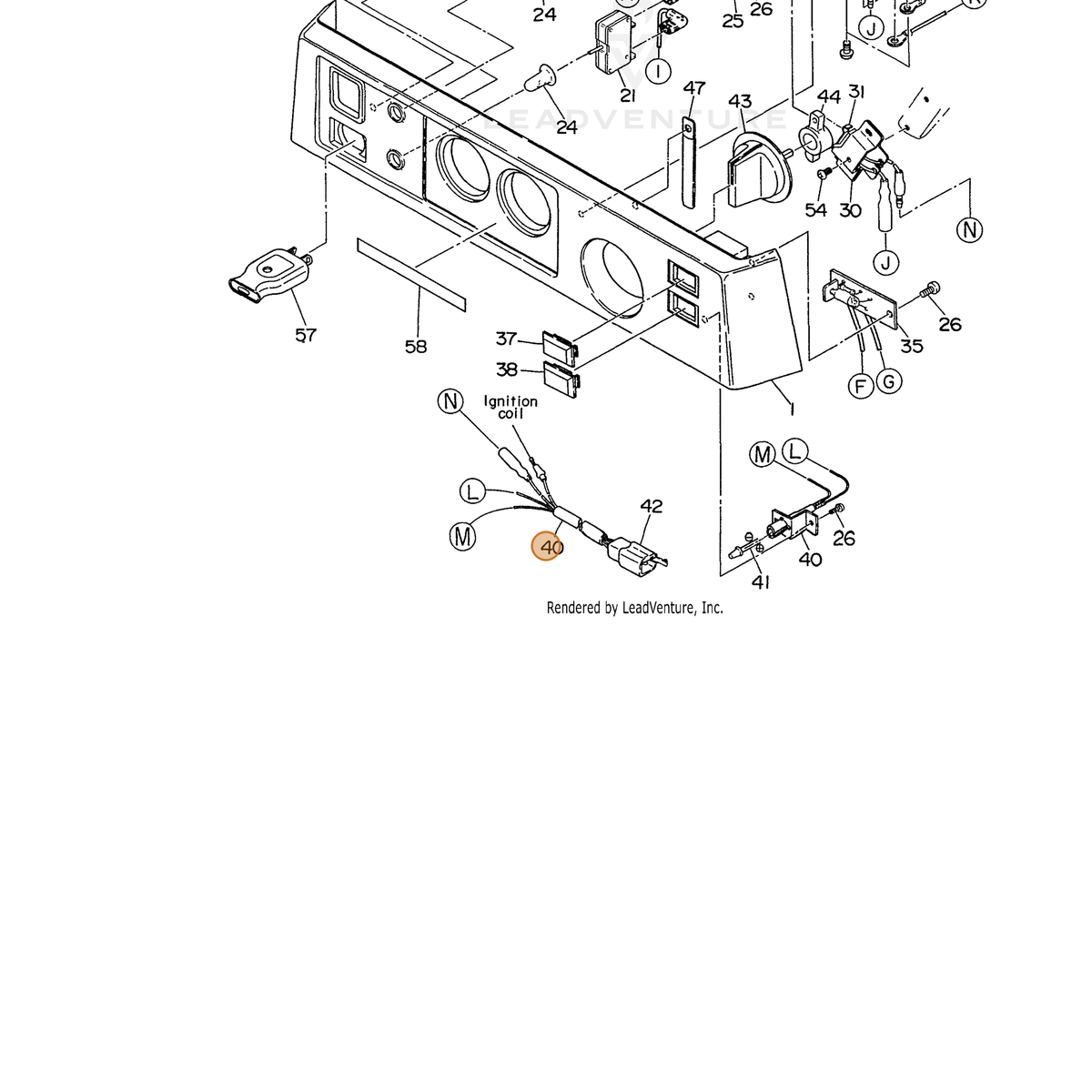 ECHO part 103584113008 — IPL diagram snippet (6x zoom, amber highlight)