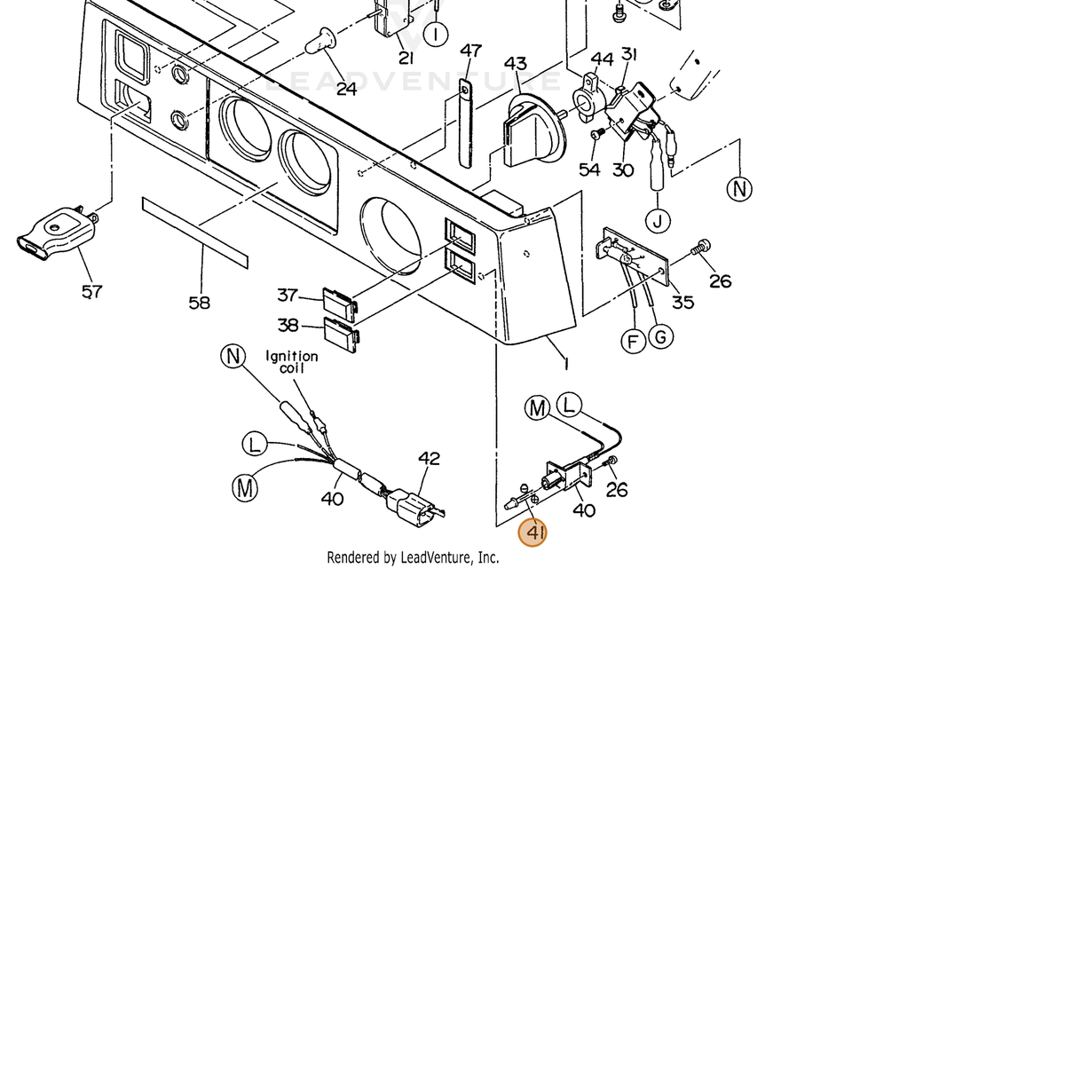 ECHO part 103584113108 — IPL diagram snippet (6x zoom, amber highlight)