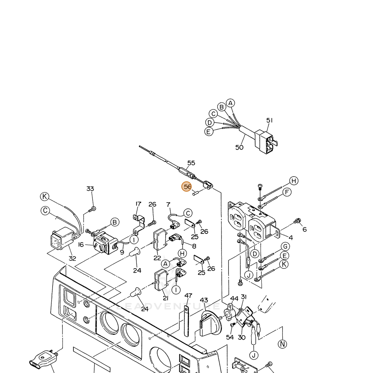 ECHO part 103584515008 — IPL diagram snippet (6x zoom, amber highlight)