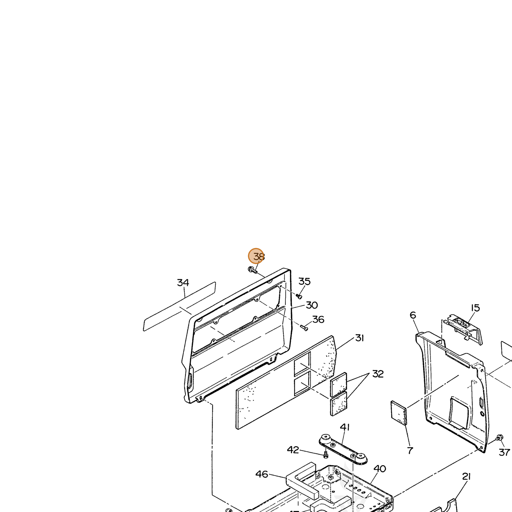 ECHO part 103585520103 — IPL diagram snippet (6x zoom, amber highlight)