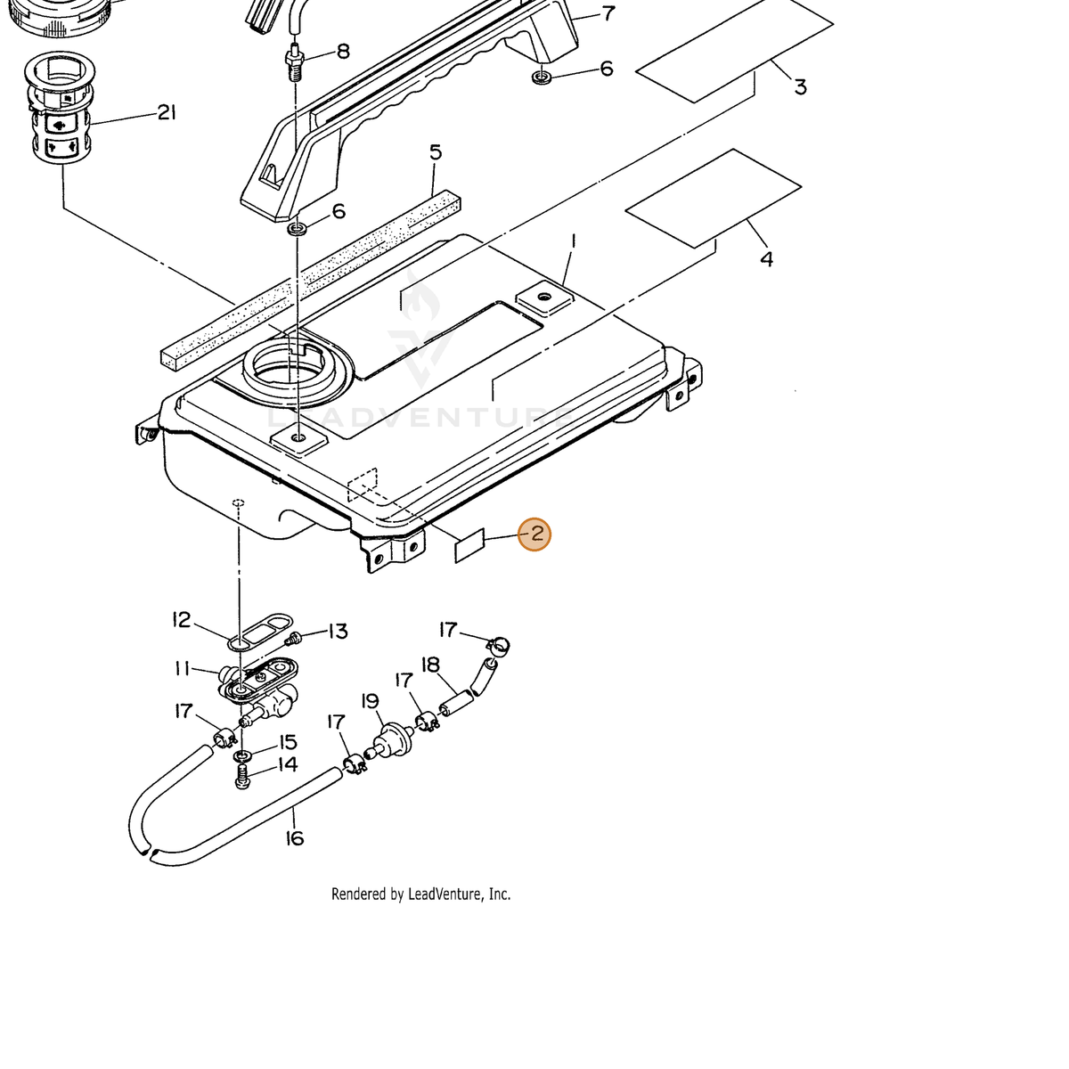 ECHO part 103586540113 — IPL diagram snippet (6x zoom, amber highlight)