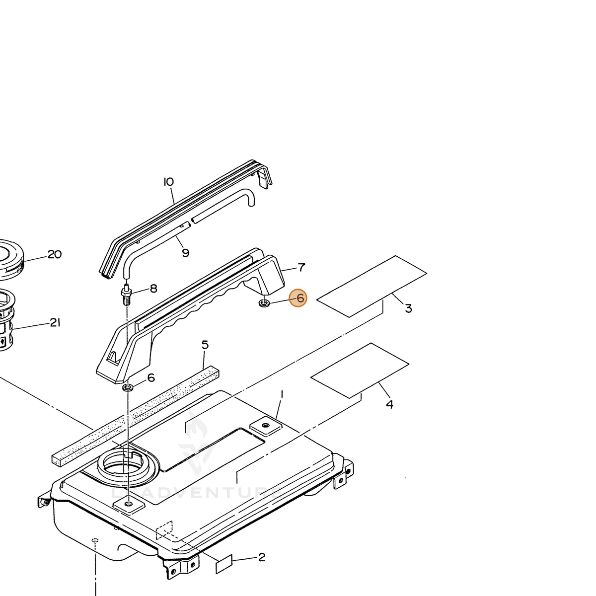 ECHO part 103586550103 — IPL diagram snippet (6x zoom, amber highlight)