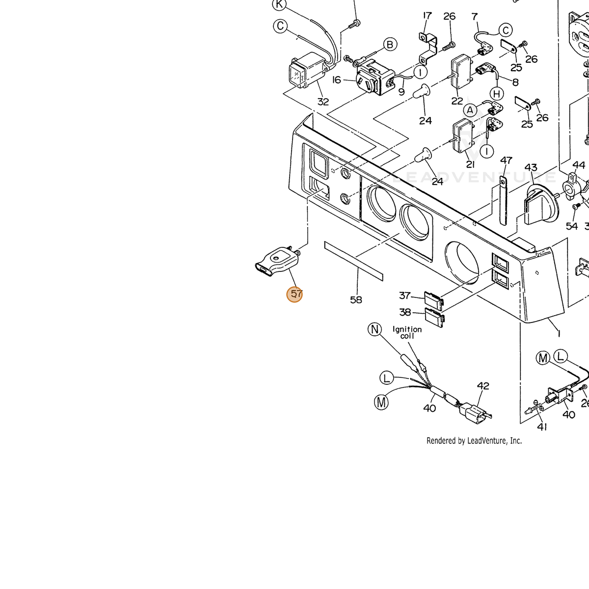 ECHO part 103589500303 — IPL diagram snippet (6x zoom, amber highlight)
