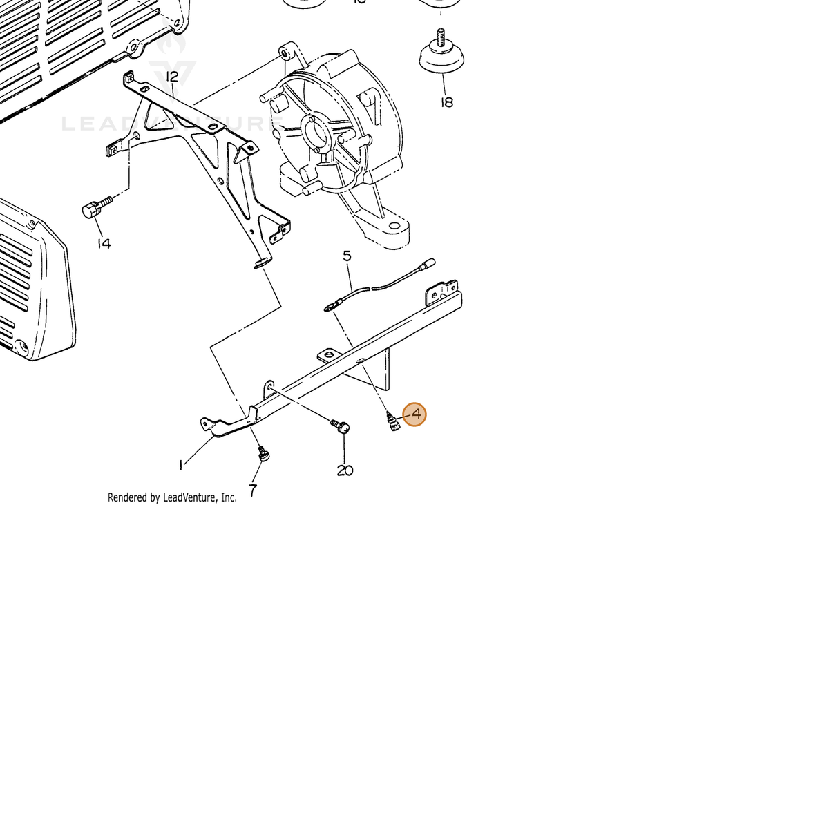 ECHO part 103634570008 — IPL diagram snippet (6x zoom, amber highlight)
