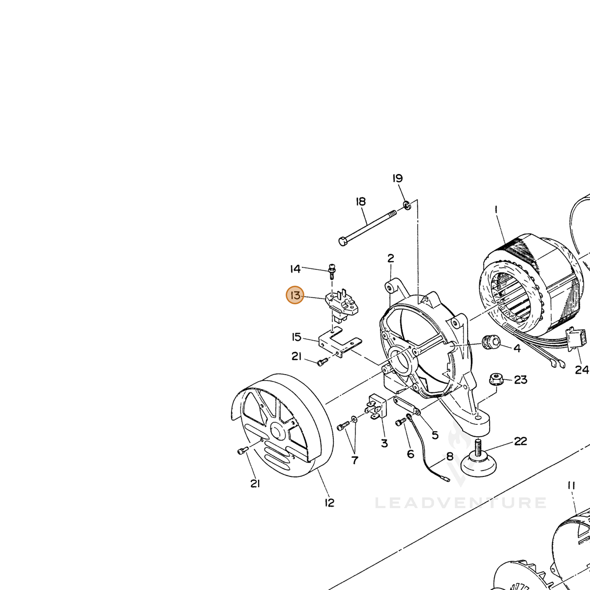 ECHO part 103655500208 — IPL diagram snippet (6x zoom, amber highlight)