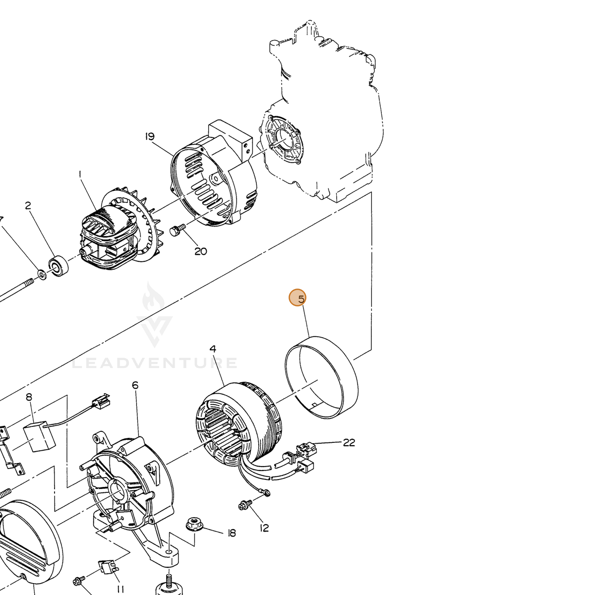 ECHO part 103772400013 — IPL diagram snippet (6x zoom, amber highlight)