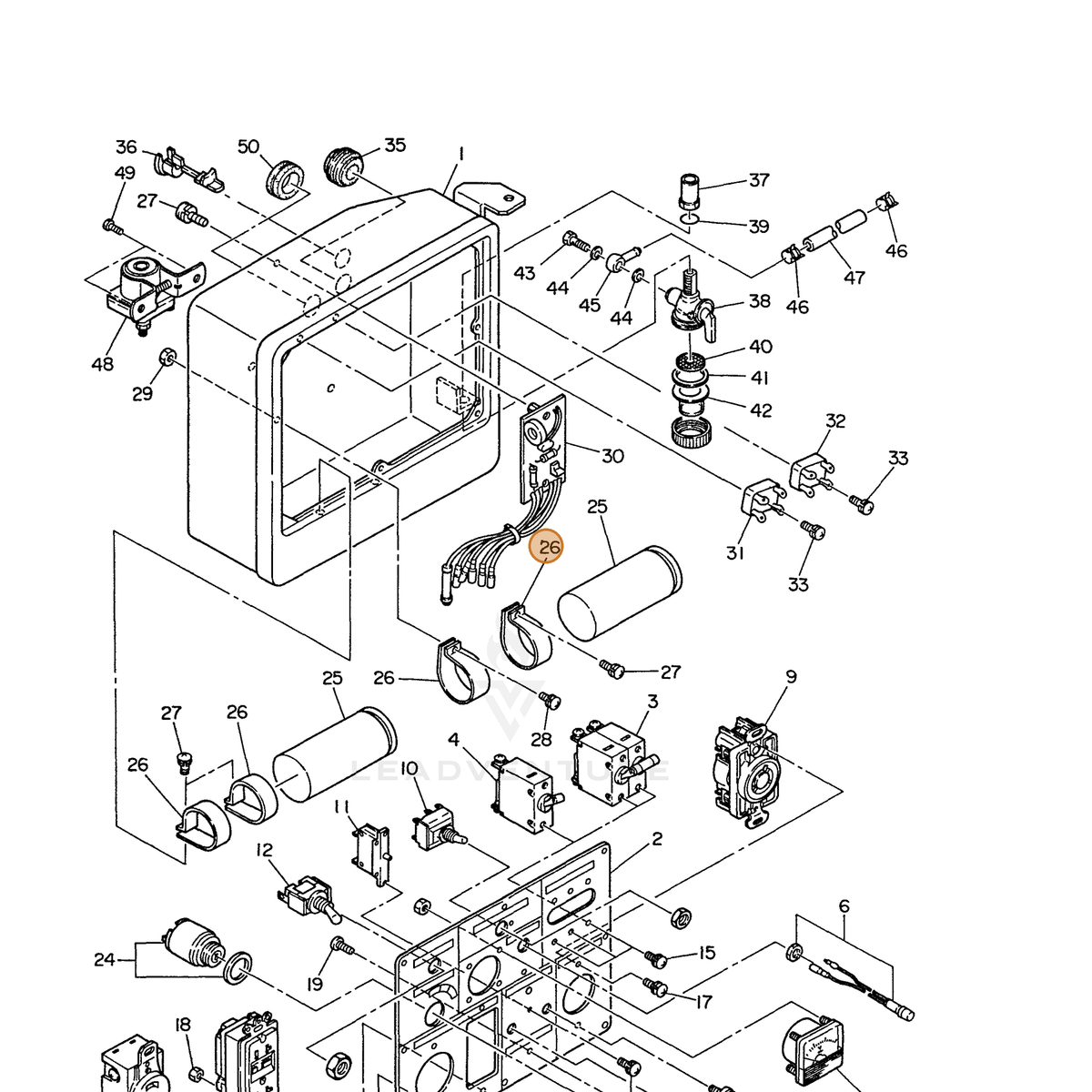 ECHO part 103804753108 — IPL diagram snippet (6x zoom, amber highlight)