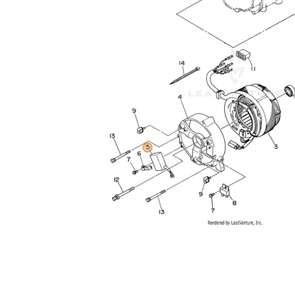 ECHO part 103832100008 — IPL diagram snippet (6x zoom, amber highlight)
