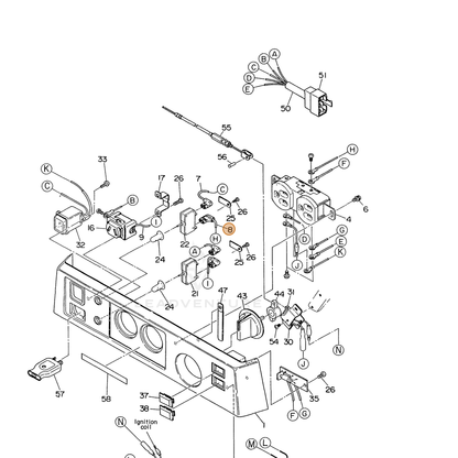 ECHO part 103834070908 — IPL diagram snippet (6x zoom, amber highlight)