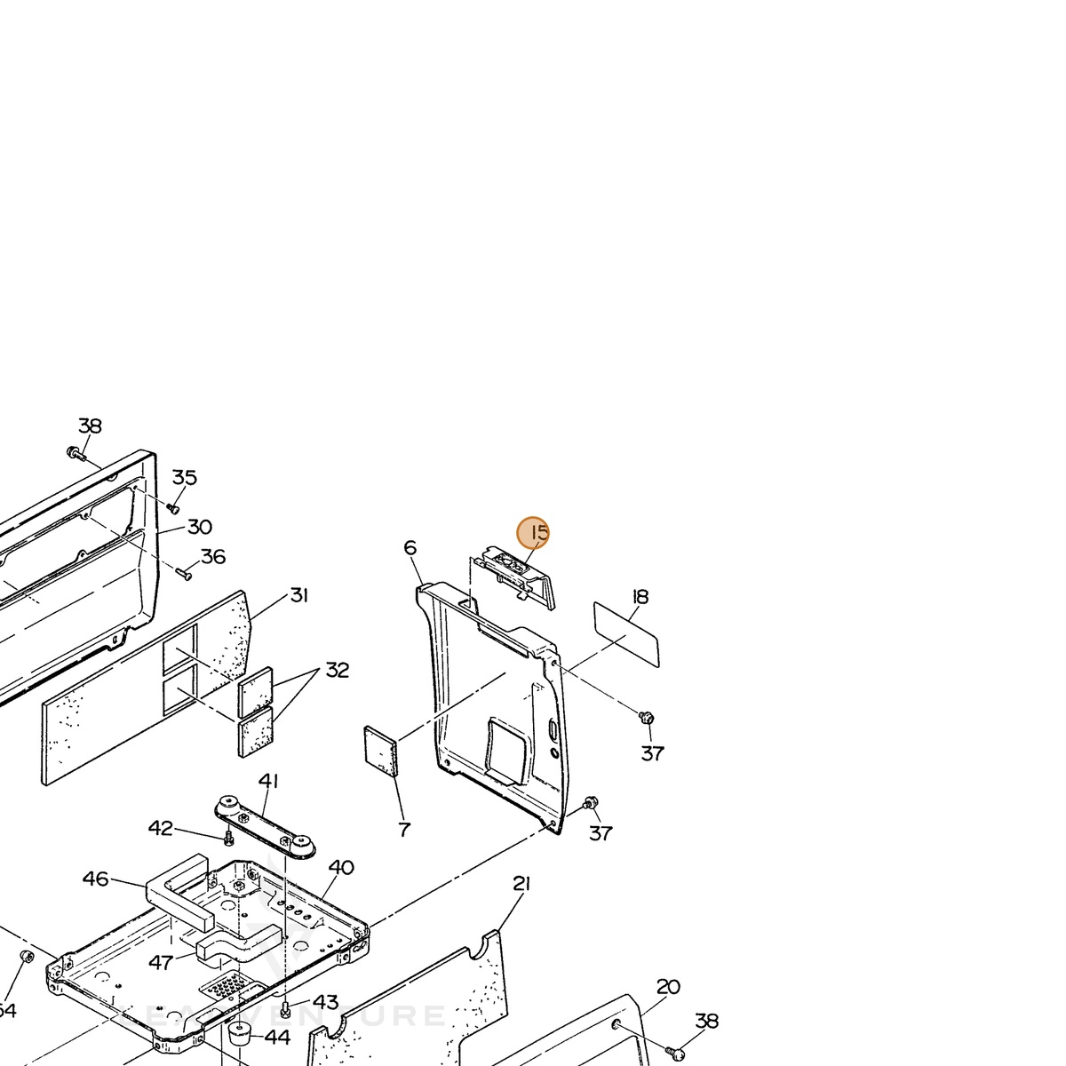 ECHO part 103835510103 — IPL diagram snippet (6x zoom, amber highlight)