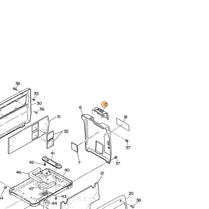 ECHO part 103835510103 — IPL diagram snippet (6x zoom, amber highlight)