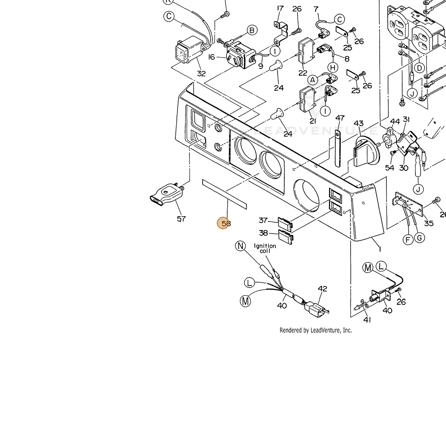 ECHO part 103839531703 — IPL diagram snippet (6x zoom, amber highlight)