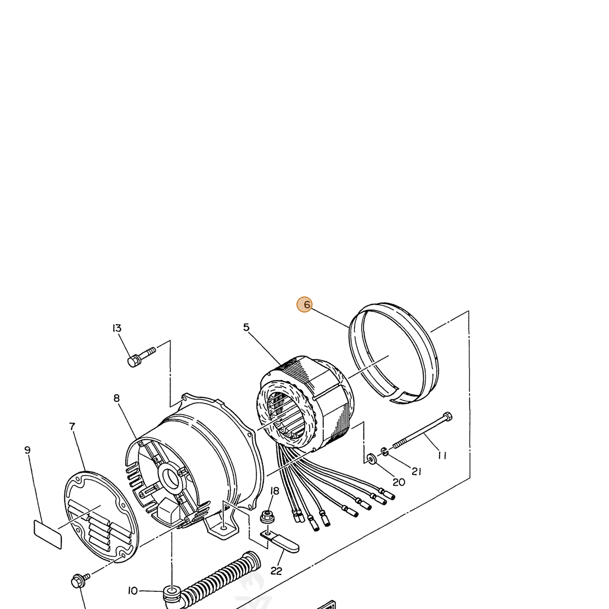 ECHO part 103855438103 — IPL diagram snippet (6x zoom, amber highlight)