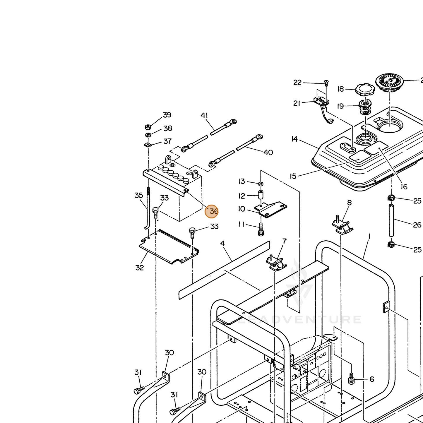 ECHO part 103855438208 — IPL diagram snippet (6x zoom, amber highlight)