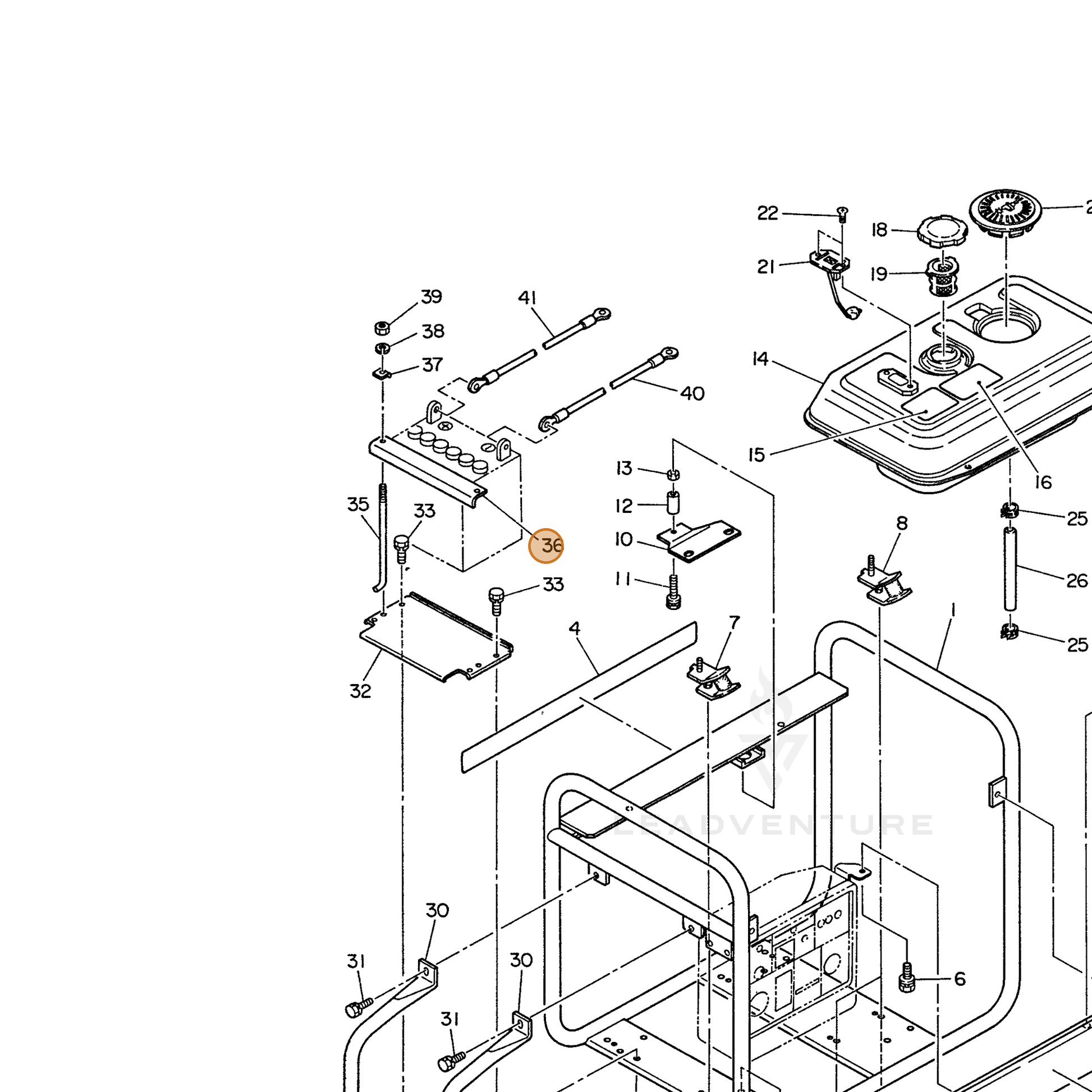 ECHO part 103855438208 — IPL diagram snippet (6x zoom, amber highlight)