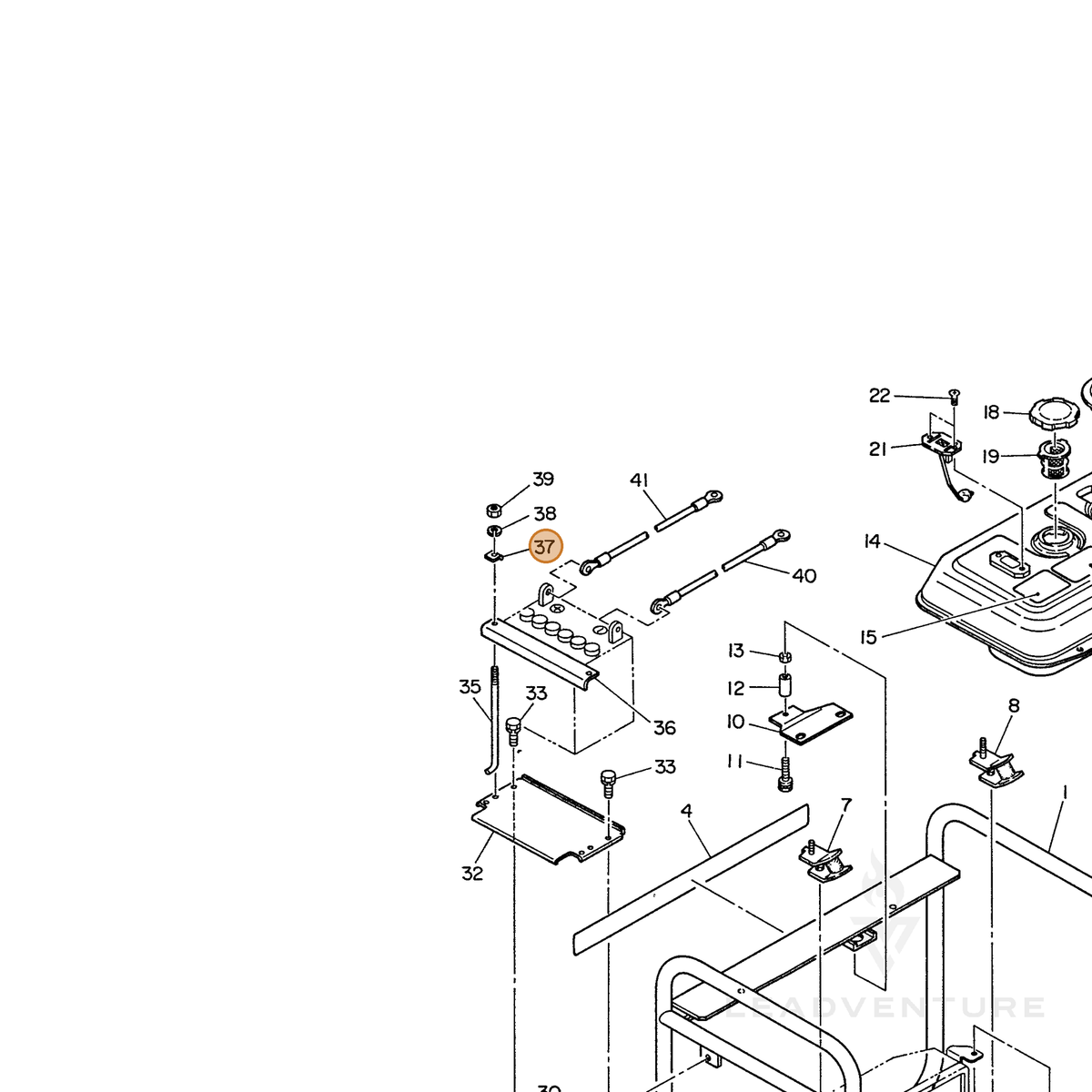 ECHO part 103855441608 — IPL diagram snippet (6x zoom, amber highlight)