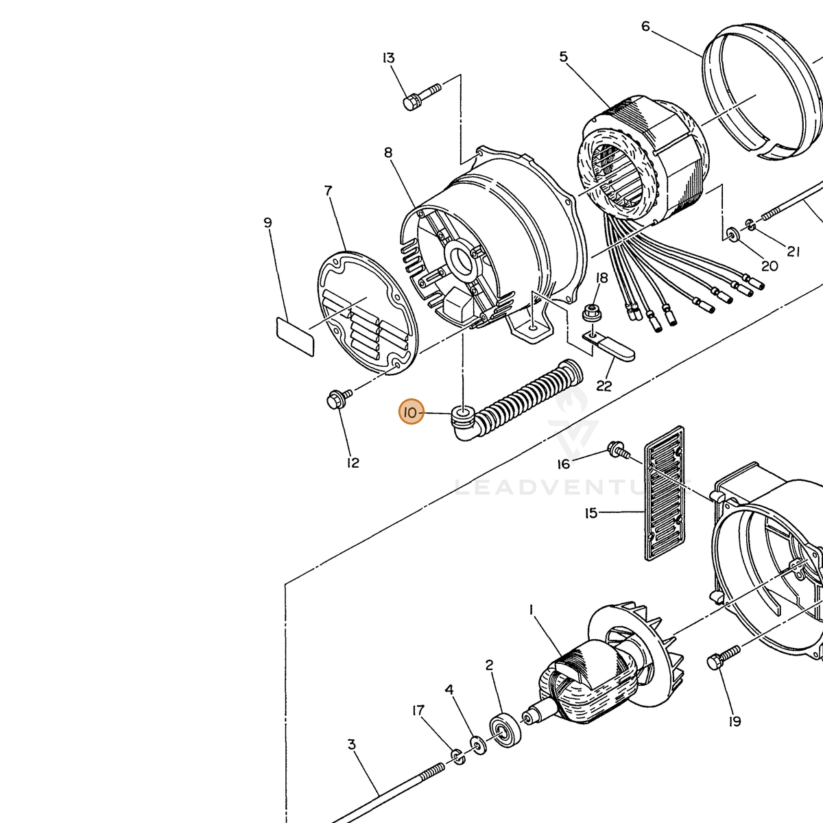 ECHO part 103855751008 — IPL diagram snippet (6x zoom, amber highlight)
