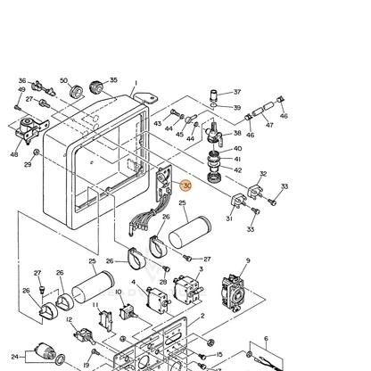 ECHO part 103883060308 — IPL diagram snippet (6x zoom, amber highlight)
