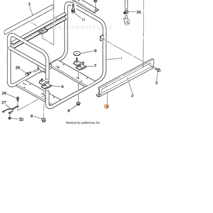 ECHO part 103887210001 — IPL diagram snippet (6x zoom, amber highlight)