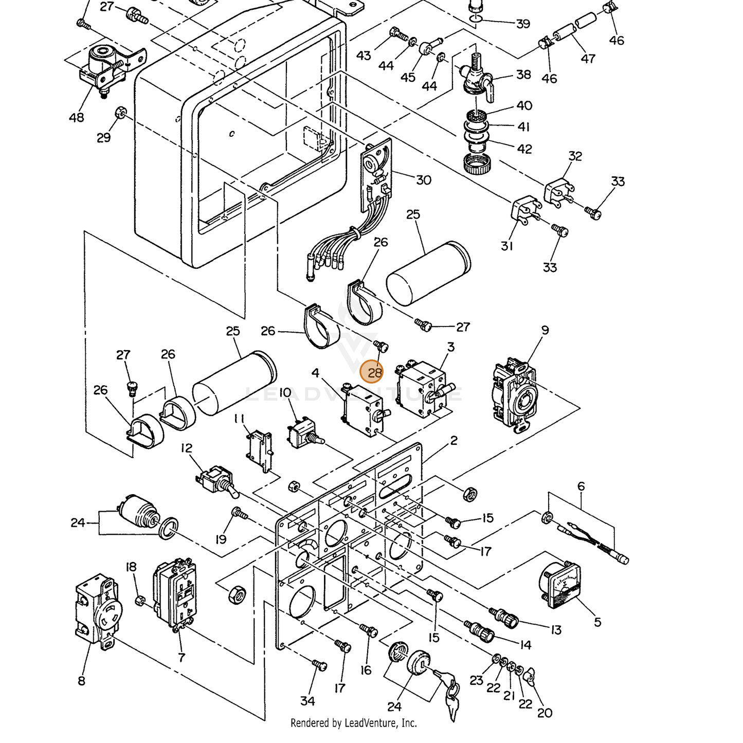 ECHO part 103895998908 — IPL diagram snippet (6x zoom, amber highlight)