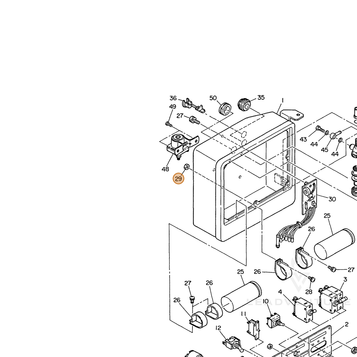 ECHO part 103895999008 — IPL diagram snippet (6x zoom, amber highlight)