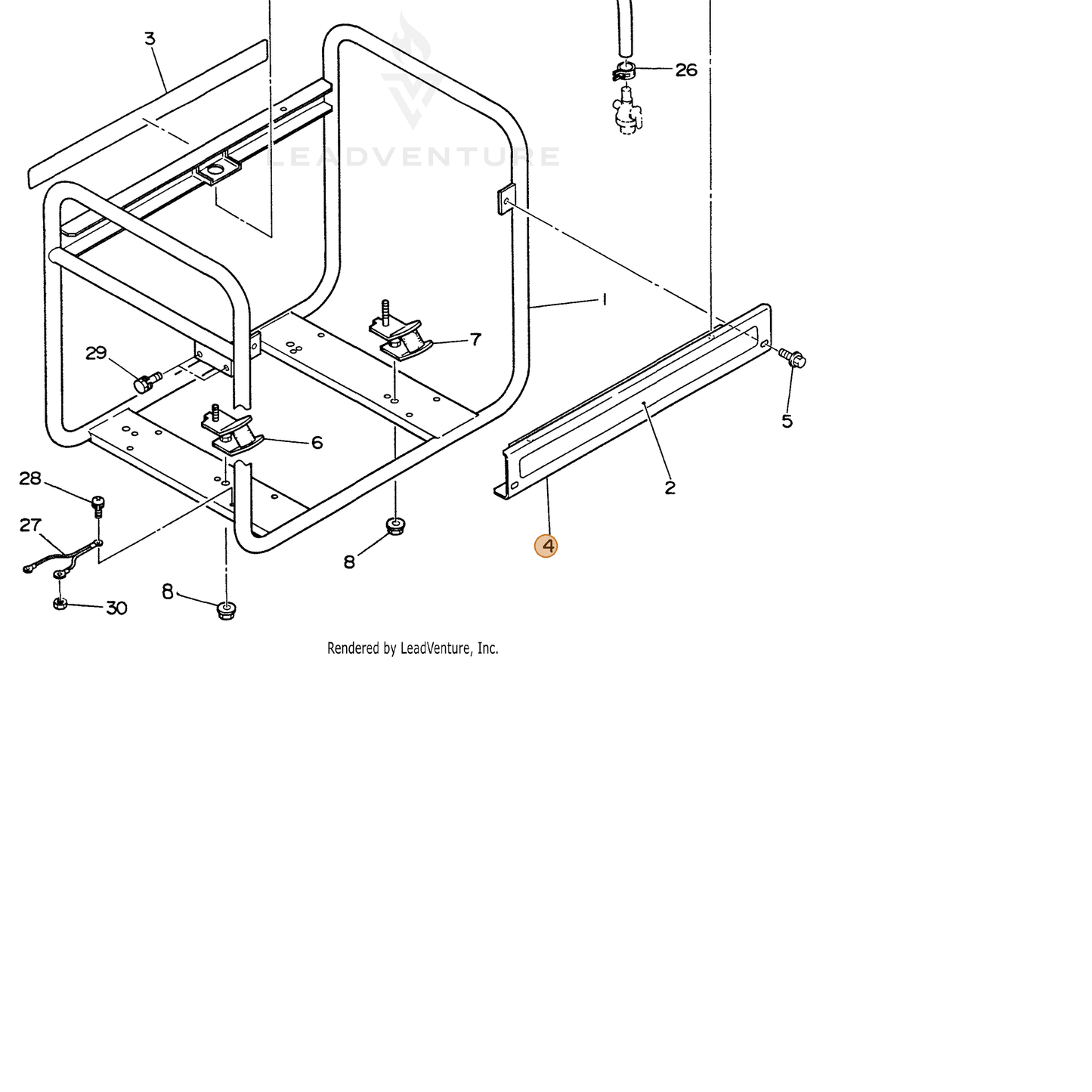 ECHO part 103897210001 — IPL diagram snippet (6x zoom, amber highlight)