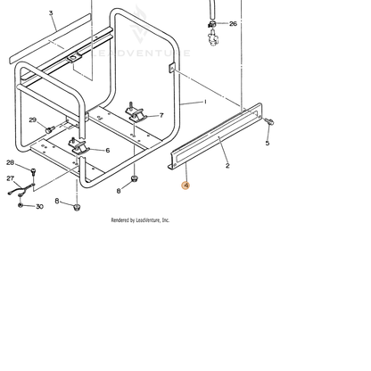 ECHO part 103897210001 — IPL diagram snippet (6x zoom, amber highlight)