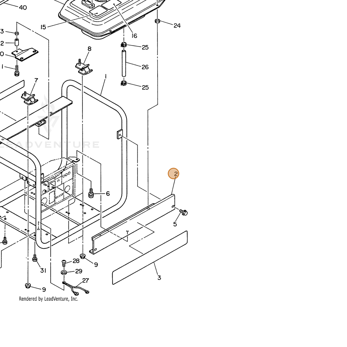 ECHO part 103903110101 — IPL diagram snippet (6x zoom, amber highlight)