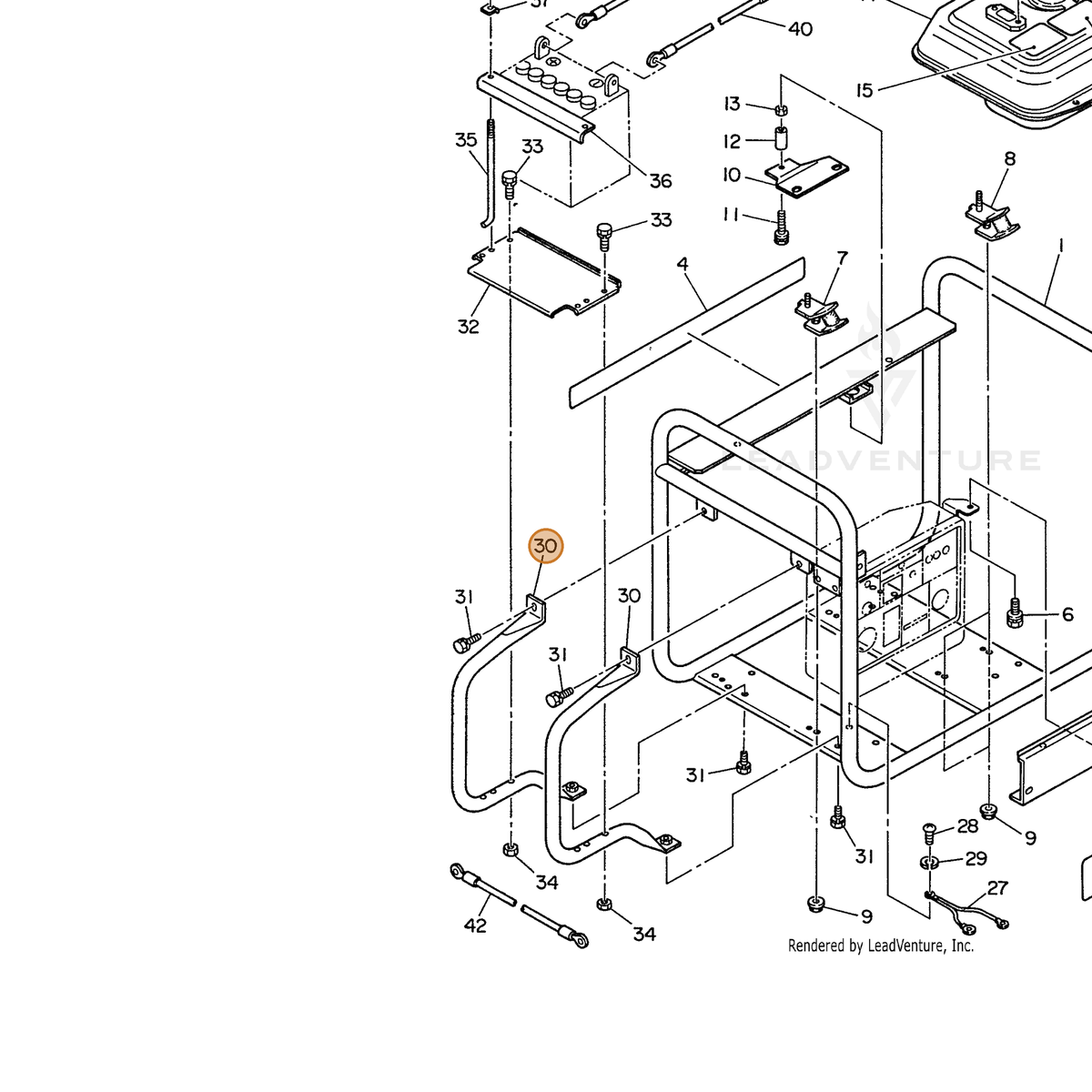 ECHO part 103903300101 — IPL diagram snippet (6x zoom, amber highlight)