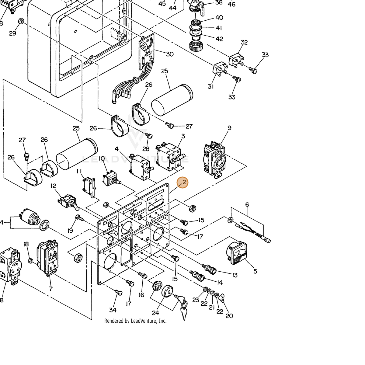 ECHO part 103904100301 — IPL diagram snippet (6x zoom, amber highlight)