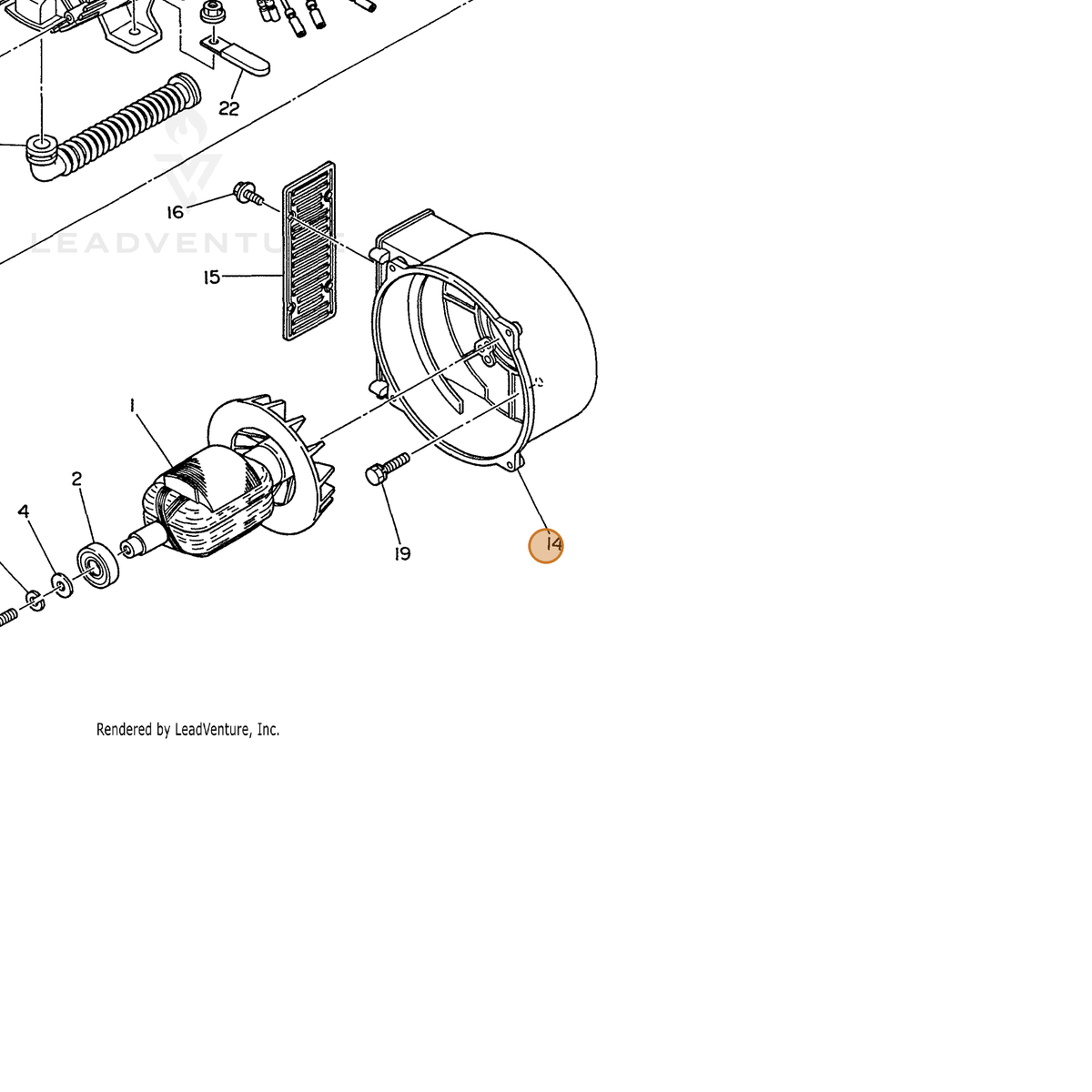 ECHO part 103905410113 — IPL diagram snippet (6x zoom, amber highlight)