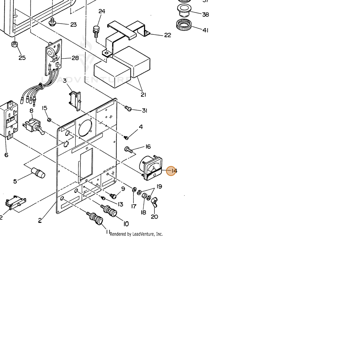 ECHO part 103914780001 — IPL diagram snippet (6x zoom, amber highlight)