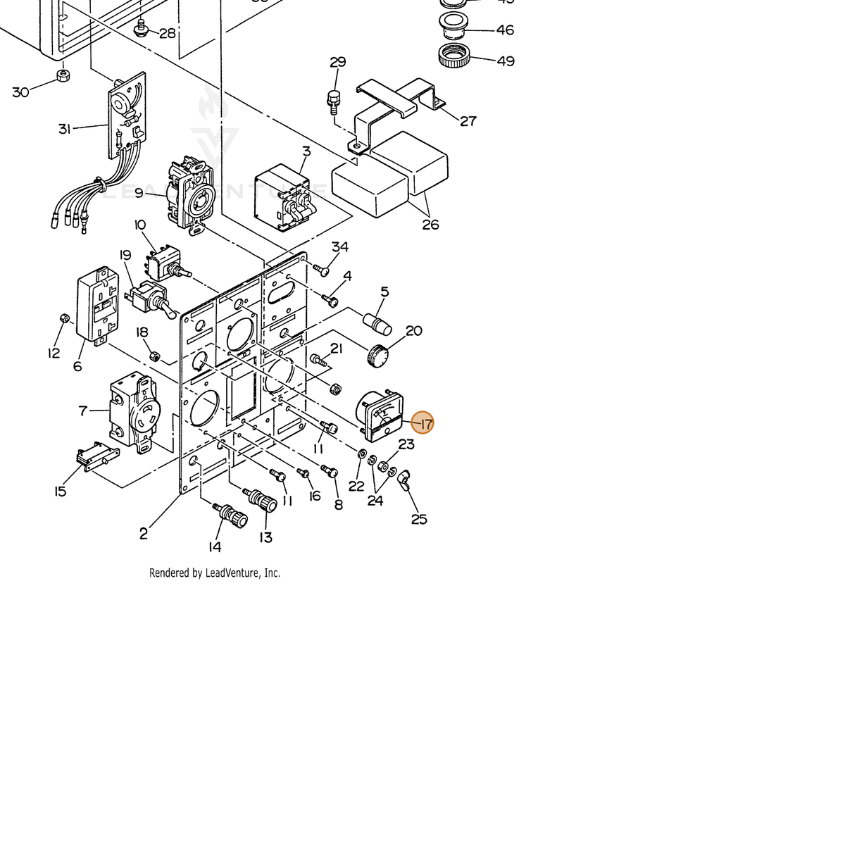 ECHO part 103914790001 — IPL diagram snippet (6x zoom, amber highlight)