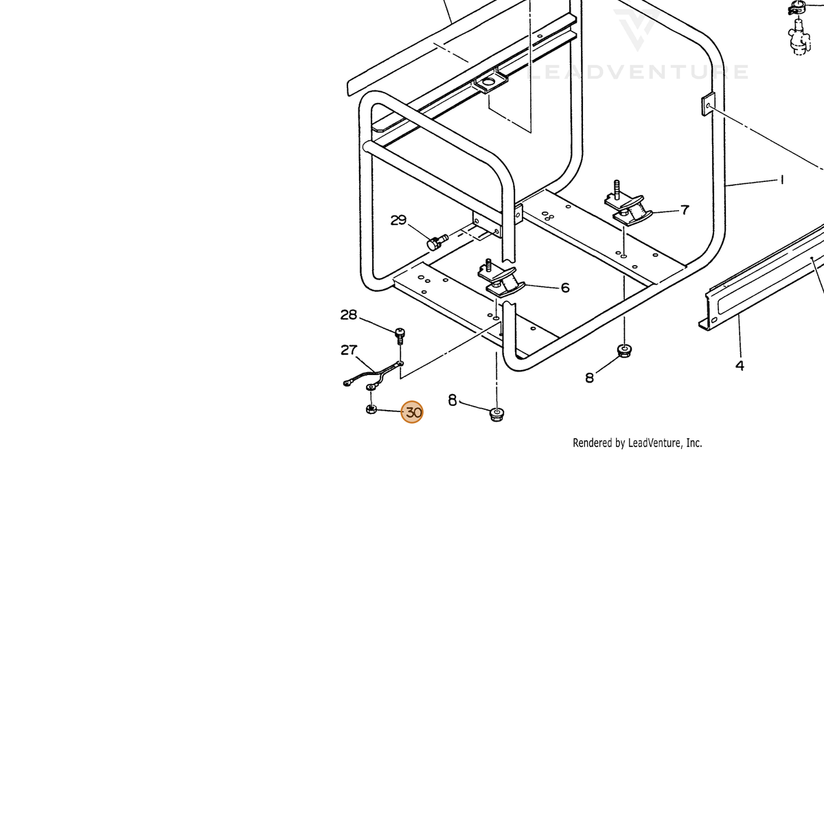 ECHO part 103914900203 — IPL diagram snippet (6x zoom, amber highlight)