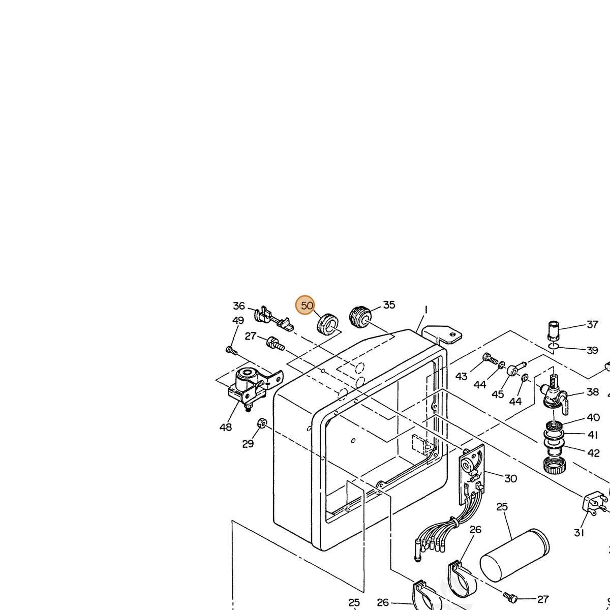 ECHO part 103914900303 — IPL diagram snippet (6x zoom, amber highlight)