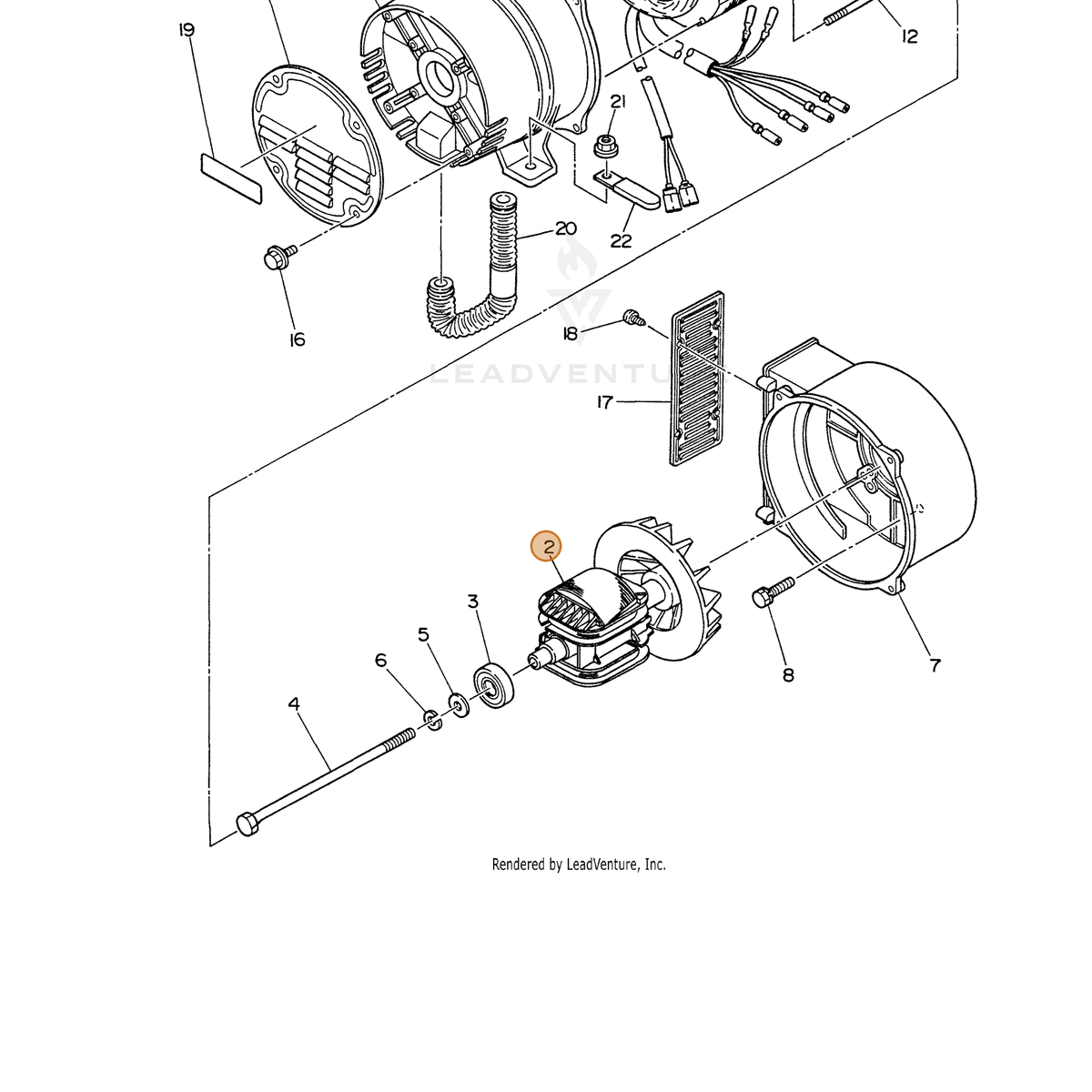 ECHO part 103922100001 — IPL diagram snippet (6x zoom, amber highlight)