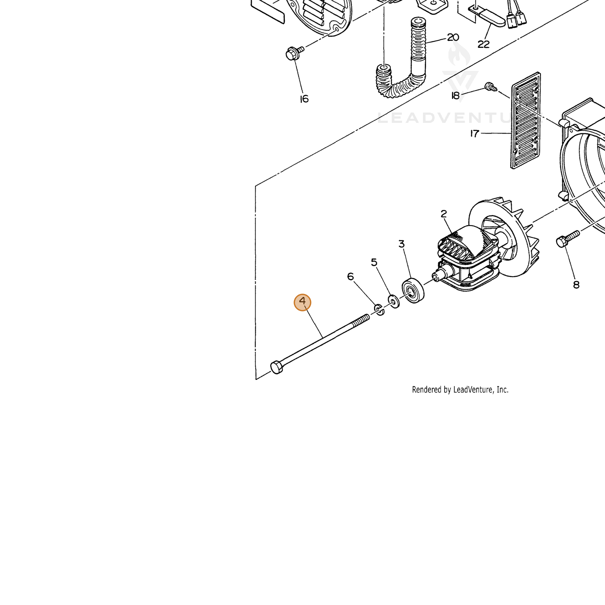 ECHO part 103922510003 — IPL diagram snippet (6x zoom, amber highlight)
