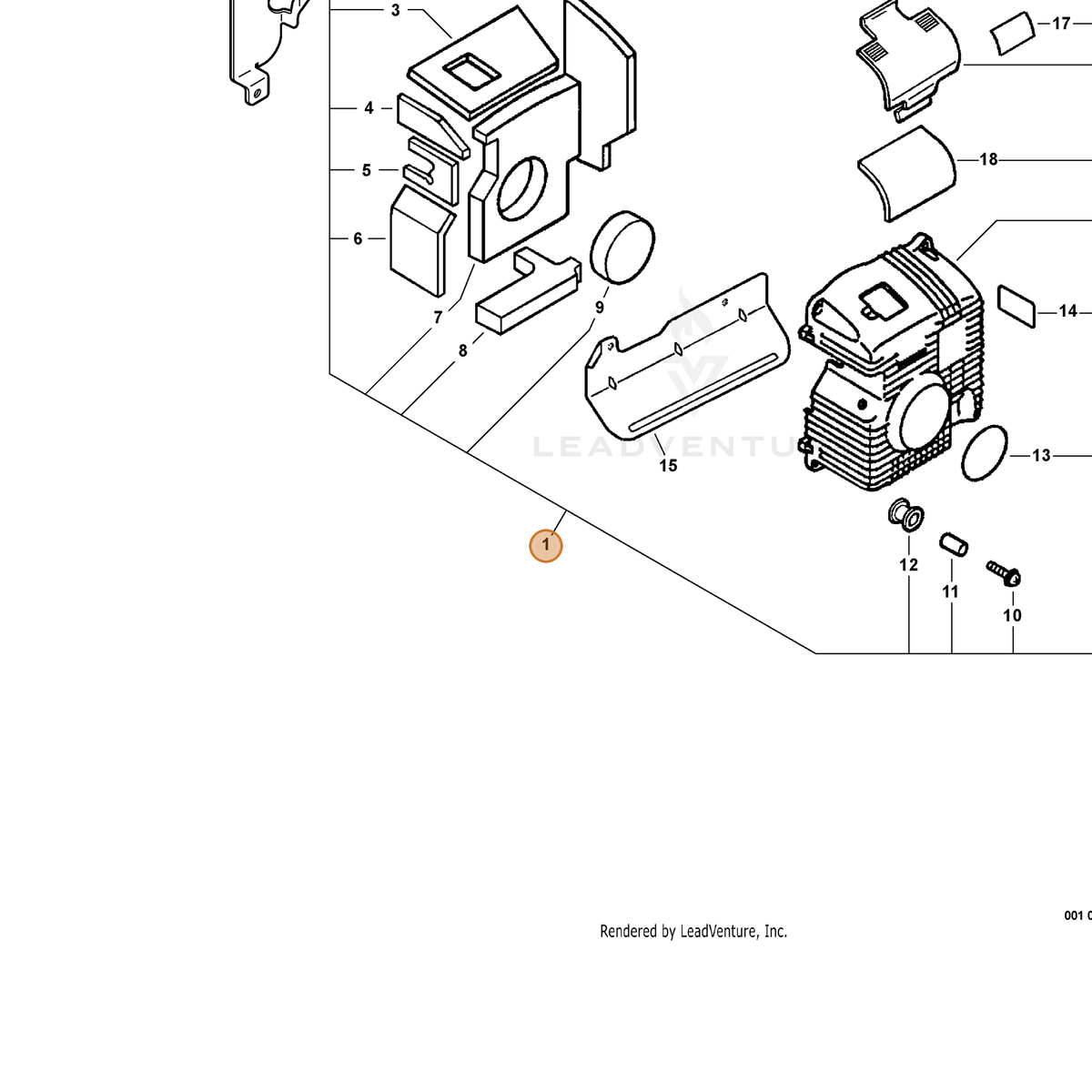 ECHO part 10400321262 — IPL diagram snippet (6x zoom, amber highlight)