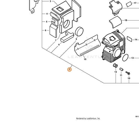 ECHO part 10400321262 — IPL diagram snippet (6x zoom, amber highlight)