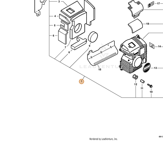 ECHO part 10400321263 — IPL diagram snippet (6x zoom, amber highlight)