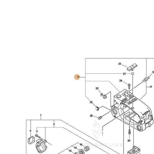 ECHO part 10400439234 — IPL diagram snippet (6x zoom, amber highlight)