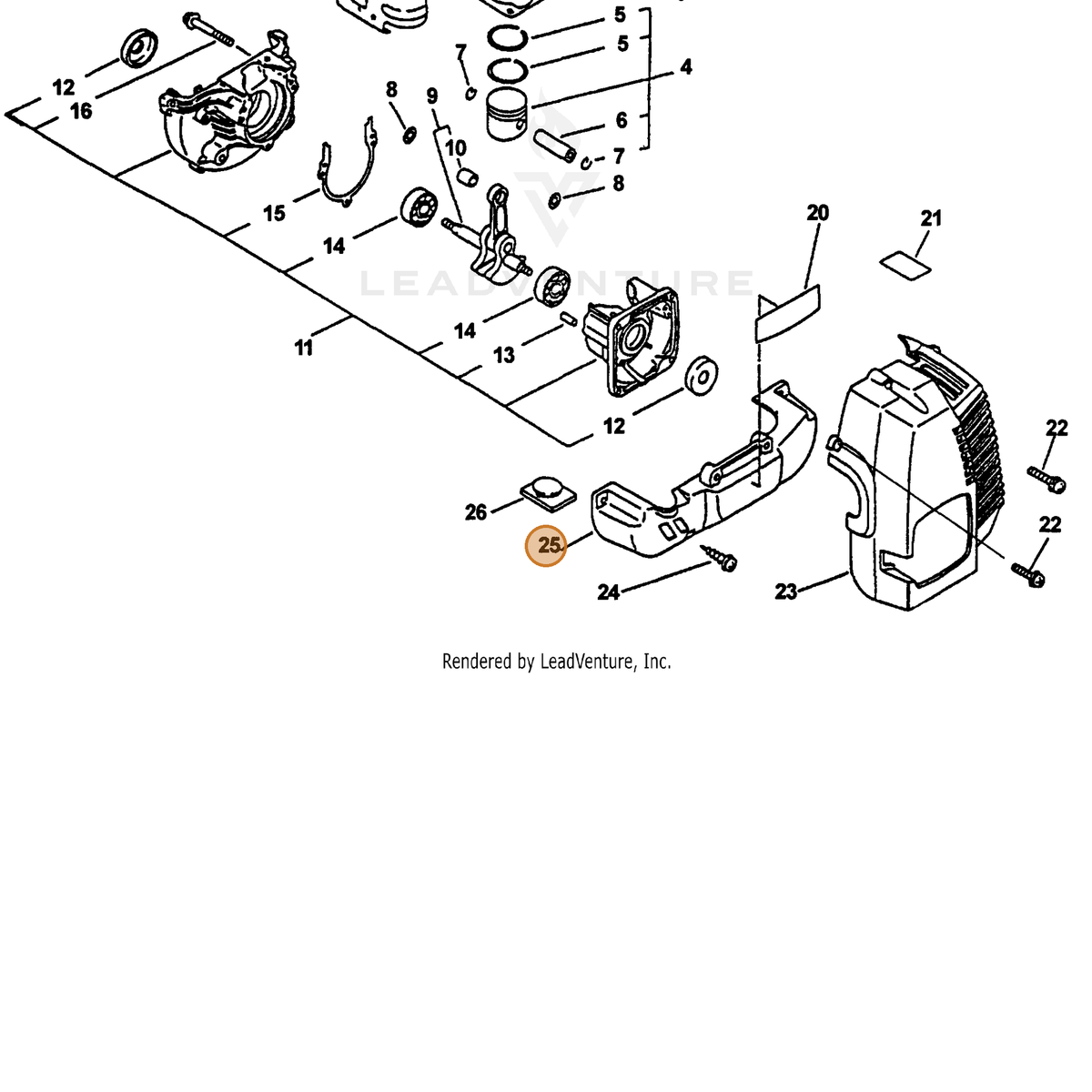 ECHO part 10400509563 — IPL diagram snippet (6x zoom, amber highlight)