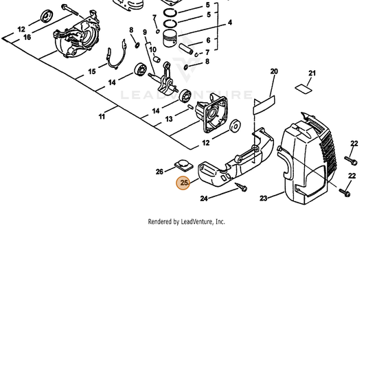 ECHO part 10400509563 — IPL diagram snippet (6x zoom, amber highlight)