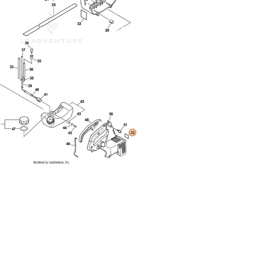ECHO part 10401220561 — IPL diagram snippet (6x zoom, amber highlight)